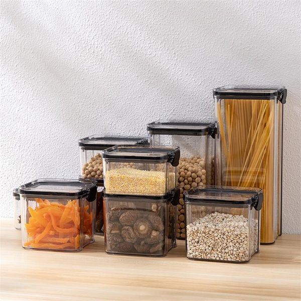 

storage bottles & jars sealed jar food kitchen box plastic container lids tank refrigerator transparent