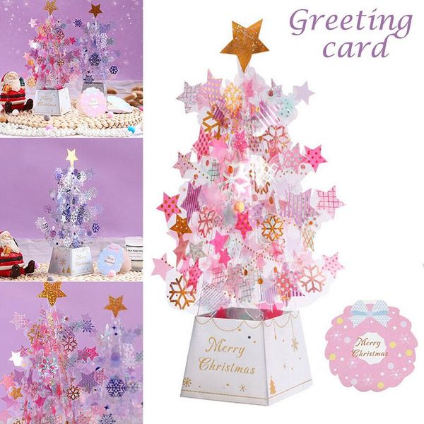 

greeting cards 3d card -up christmas stars xmas festival gift