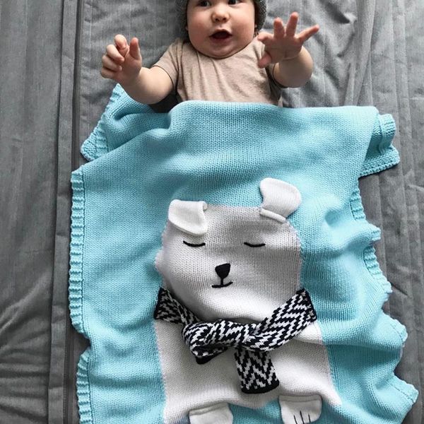 

blankets & swaddling baby polar bear mat for toddler kid four seasons outdoor travel multifunctional pography pos children knit
