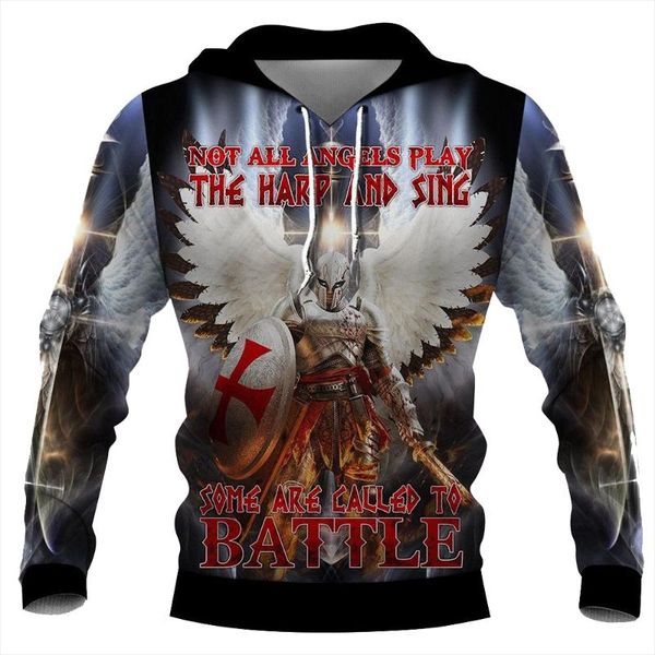 

men's hoodies & sweatshirts cloocl men hoodie knights templar god wills it 3d all over printed autumn harajuku pullover sudadera homb, Black