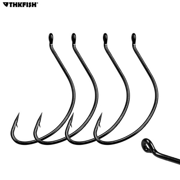 

fishing hooks 50pcs offset hook #6 #4 #2 #1 # 1/0 #2/0 #3/0 wacky rig drop s crank worm walleye bass tackle
