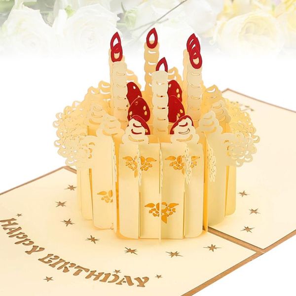 

3d birthday cards gift cake candle molding greeting creative birthday greeting