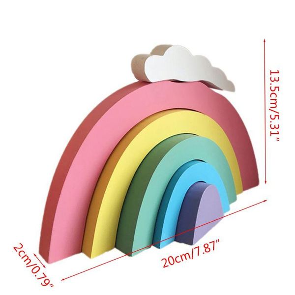 

decorative objects & figurines wooden rainbow nursery room decor kids baby toys building blocks