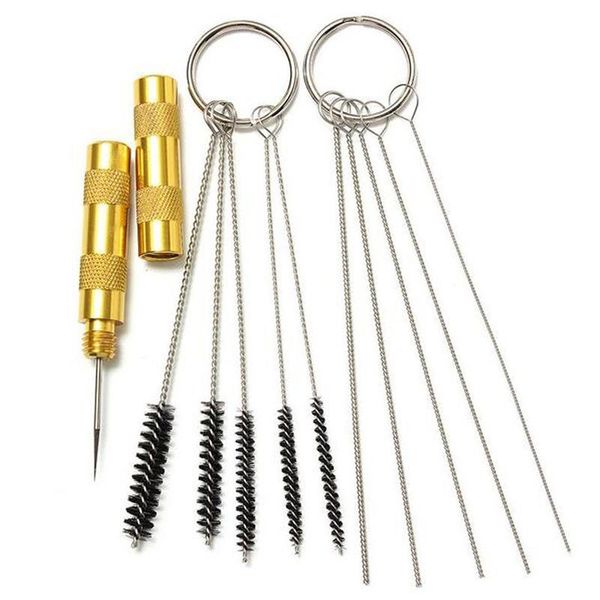 

professional spray guns 11pcs /set airbrush gun nozzle cleaning kit for motorcycle carburetor brush & needle set repair tool