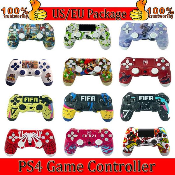 

ps4 new camouflage colors wireless bluetooth controller 33 color vibration joystick gamepad game controller for sony play station with box e