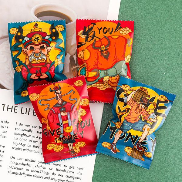 

gift wrap aq cartoon fortune bull cookies bag for boy girl birthday hip hop elements party decor homemade candy chinese package