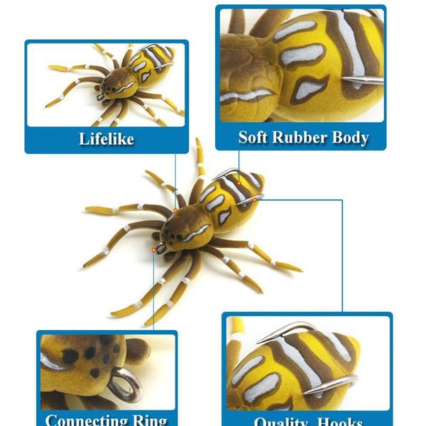 

gobygo 1 pcs spider soft bait 7cm 6g sile bait artificial soft bait lures less fishing lures realisti jllqwu