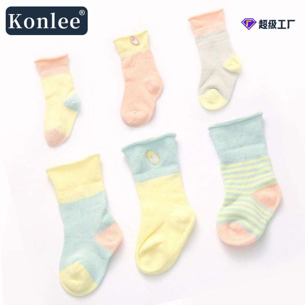 

pairs of spring and autumn years old infant socks children's loose born baby thin, Black;white