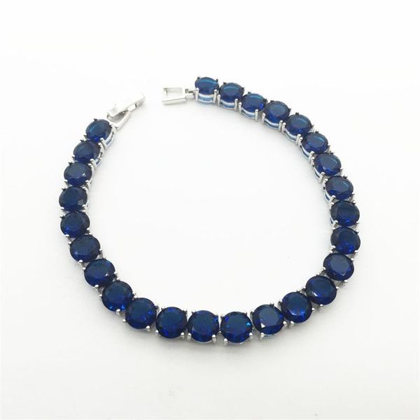 

link, chain zircon bracelet design trendy white gold color luxury montana blue cubic zirconia jewelry bracelets wholesale, Black