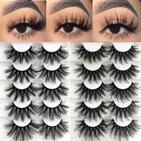 

false eyelashes 5pairs 3d faux mink women fashion natural long wispies beauty little dramatic handmade eye makeup tool