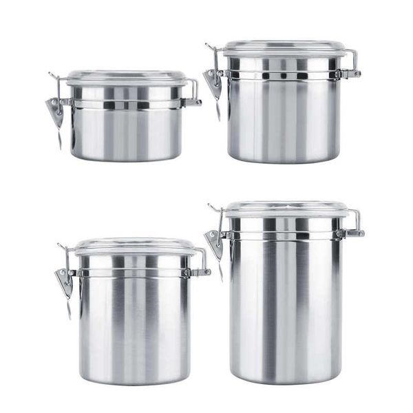 

coffee canister stainless steel coffee container vacuum sealed storage jar for sugar bean to keep fresh