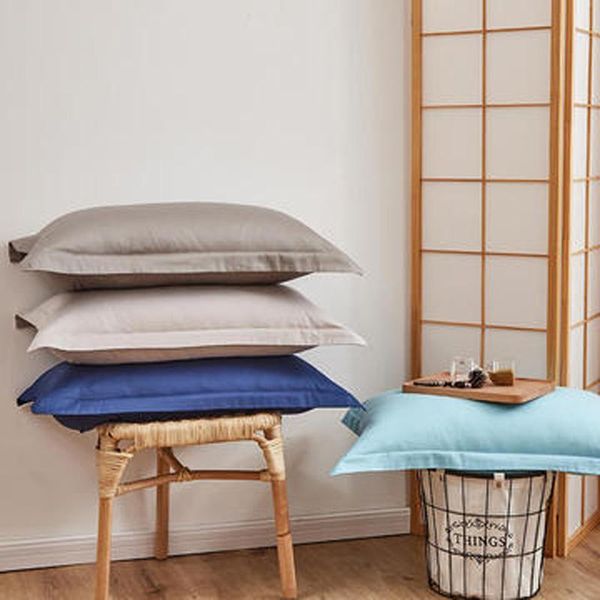 

pillow case 100% cotton pillowcase one pair of pure color el adult
