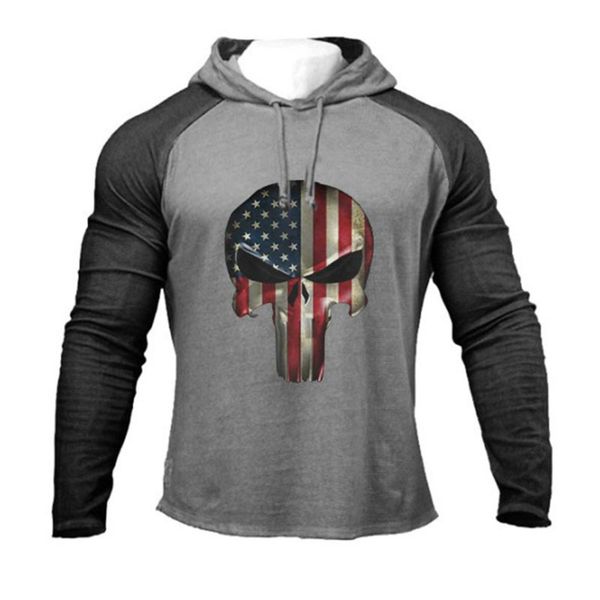 

spring and autumn hoodie men's sports fitness sweater, Black