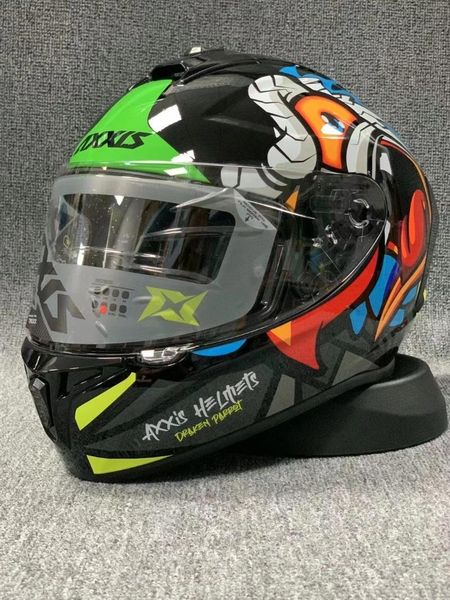 

motorcycle helmets full face helmet axxis big-birds anti-fog visor riding motocross racing motobike