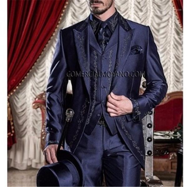 

custom made satin wedding suit for men 3pieces(jacket+pant+vest+tie) suits tuxedo terno masculino blazer men's & blazers, White;black