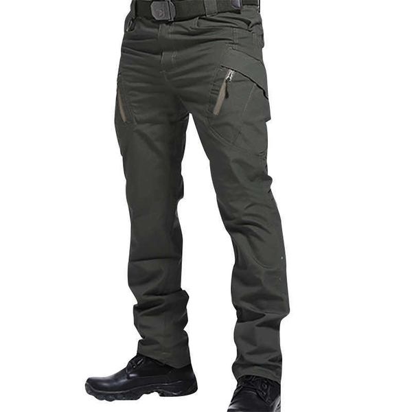 

men military cargo pants city combat army tactical pants male elastic waist multiple pocket trousers jogger slim men's clothing 210702, Black