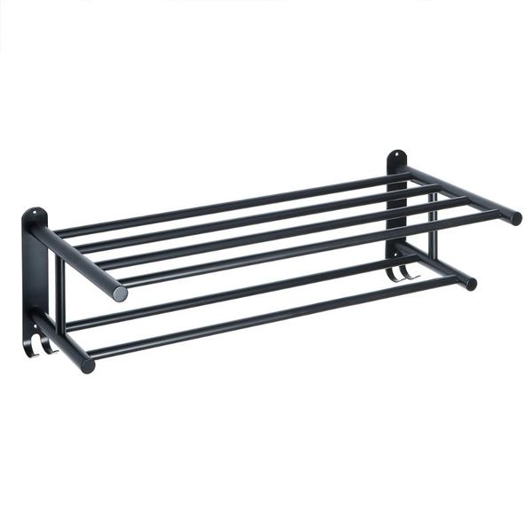 

towel racks alise sus 304 stainless steel bathroom rack shelf with 2 bars and double hooks wall mount holder