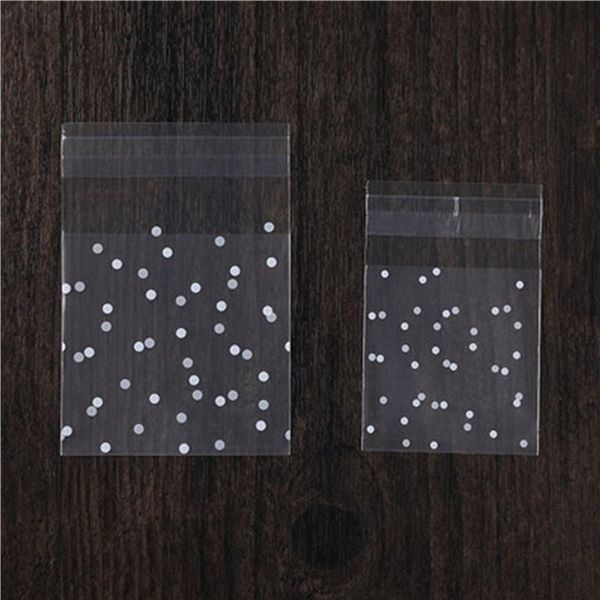 

gift wrap 100pcs plastic transparent cellophane bags polka dot candy cookie bag with diy self adhesive pouch celofan for party