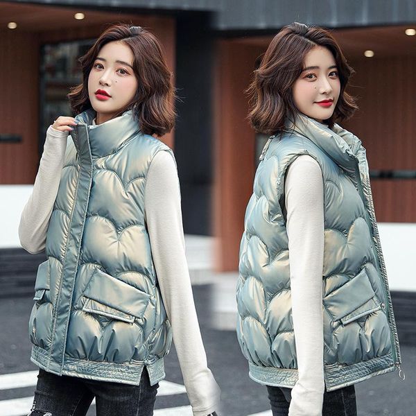 

women's vests 2021 winter vest women coat female fashion thick warm ladies outerwear sleeveless casual clothing black, Black;white