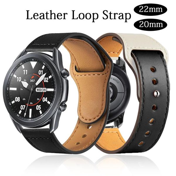 

watch bands leather strap for samsung galaxy active 2 44mm/46mm/45mm gear s3 frontier bracelet huawei gt/2e/pro band 22mm, Black;brown