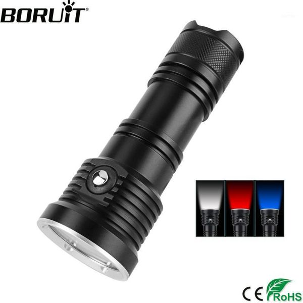 

flashlights torches boruit xm-l2 xpe led scuba diving 5-mode video pography torch underwater 50m 26650 spearfishing light1
