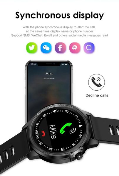 

smart watches reloj inteligente hombre l8 ip68 waterproof heart rate blood pressure sleep monitoring smartwatch tracker watch women