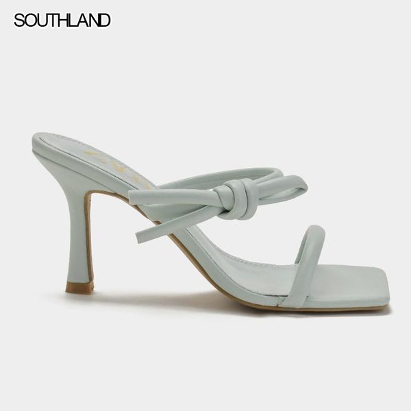 

sandals southland summer designer shoes black bow design square tubular women slipper high heels one word with