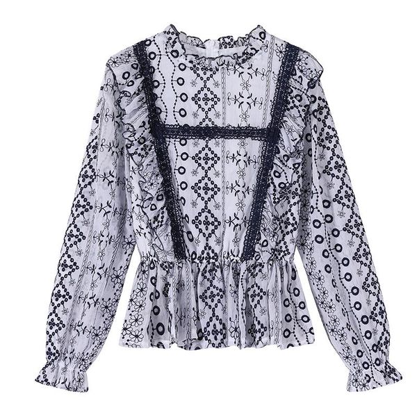 

women's blouses & shirts vanovich french romantic fashion age-reducing embroidered ruffled shirt 2021 autumn women, White