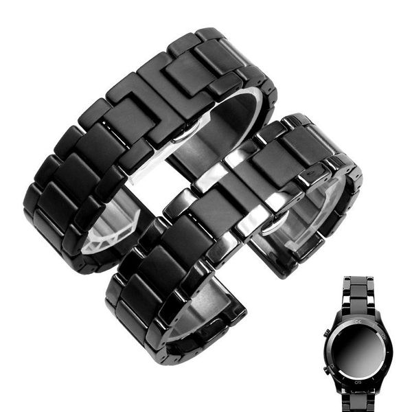 

watch bands ceramics watchband for huawei gt2 gt strap glory magic dream with metal ceramic smart sports watch2 pro bracelet 42 / 46m, Black;brown