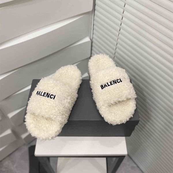 

paris home letter wool slippers thick soled outer shoes lovers' warm net red plush, Black