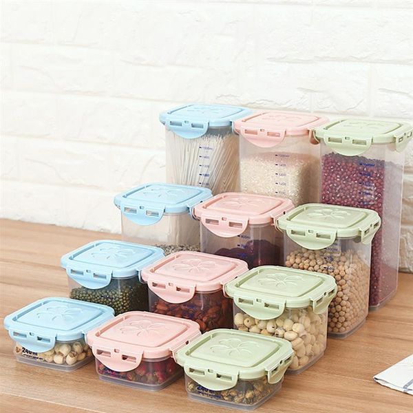 

storage bottles & jars 1pcs clear food container plastic pantry kitchen jar transparent box