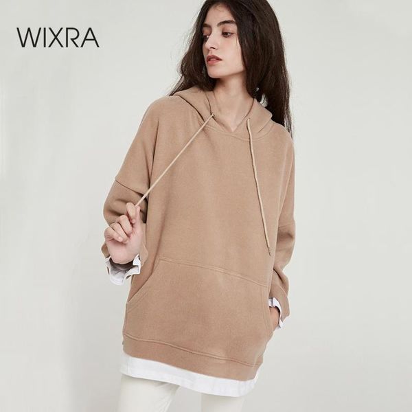 

wixra women casual sweatshirts warm velvet long sleeve oversize hoodies 2021 autumn winter pullover, Black