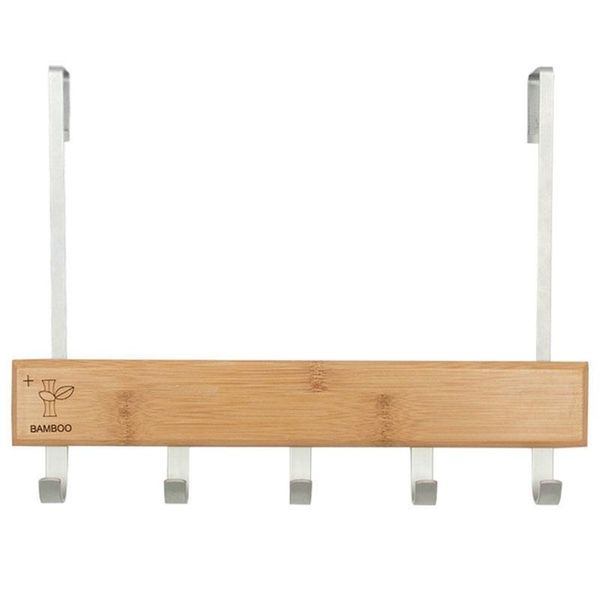 

hooks & rails over door multifunction hanging rack wooden coat hanger hook wall for cloth pants hat towel punch f