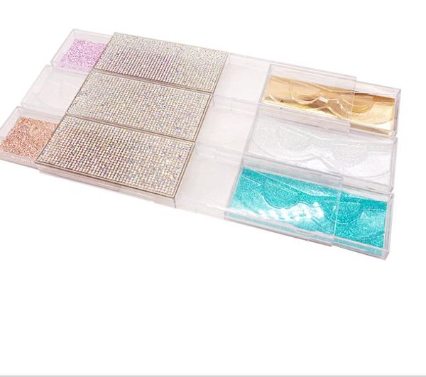 2021 NEUE 3D Nerz Wimpern Leere Individuelle Verpackung Glitter Strass Wimpern Fall Handgemachte Natürliche Lange Voll Streifen Wimpern