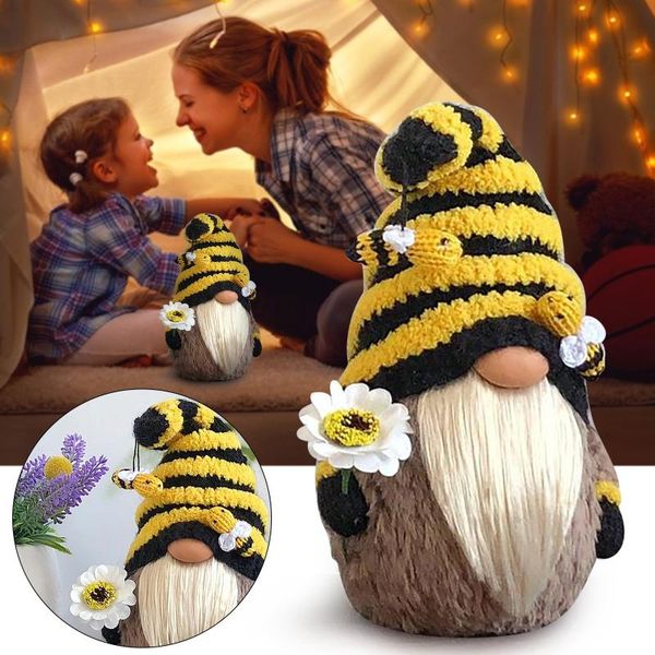 

1-2pcs 2021 faceless doll bumble bee striped gnome scandinavian tomte nisse swedish honey elfs home old man gifts toys party favor