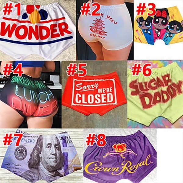 

arrivals letter print high waist womens shorts stretch large size candy snacks, White;black