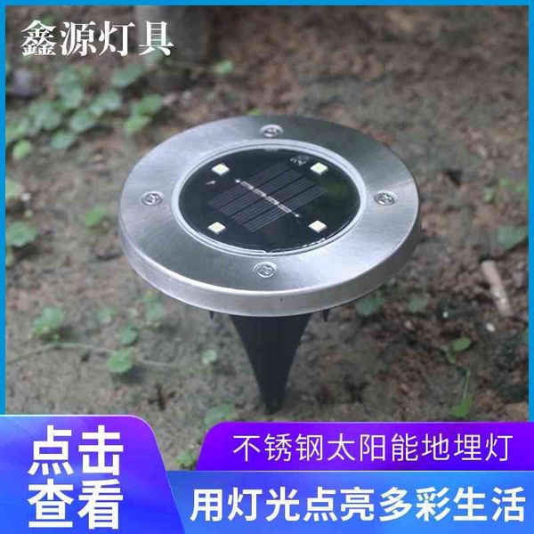

outdoor waterproof courtyard decorative 4led stainless steel solar buried lamp