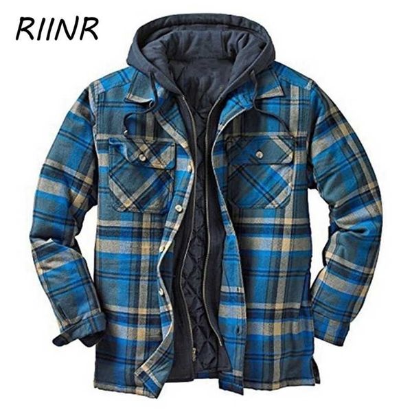 

riinr cotton jacket european and american autumn and winter thick warm fashion long-sleeved loose hooded 211206, Black