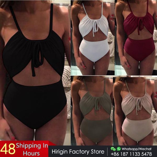 

women's swimwear women triangle bikini set bandage push-up swimsuit bathing beachwear solid, White;black