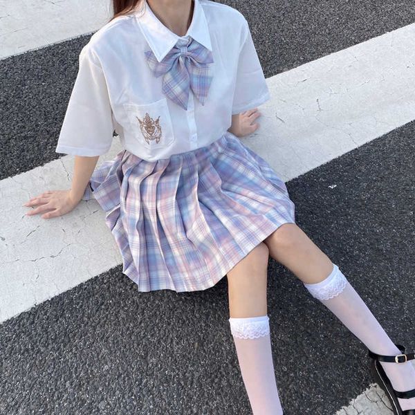 

jk uniform three piece set japanese casual a-line sweet ulzzang kawaii harajuku sets women skirt mini preppy plaid pleated 210608, Black