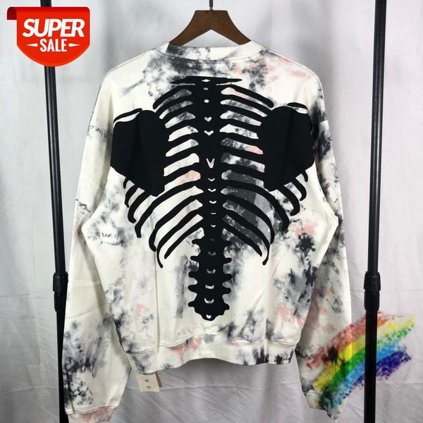 

Long Sleeve Tie dye KAPITAL BONE BIG T shirt Men Women Top Tees #yG9X, White;black