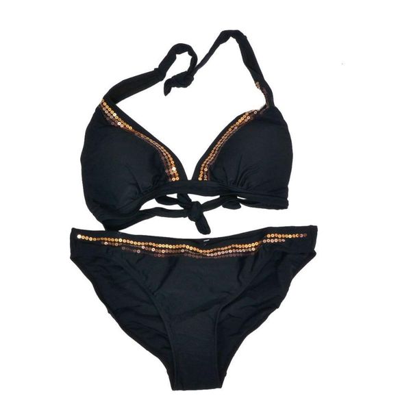 

cl130 sequin beach wear suit women holiday womens two piece sets 2021 sea water wear for woman good quality women set, Gray