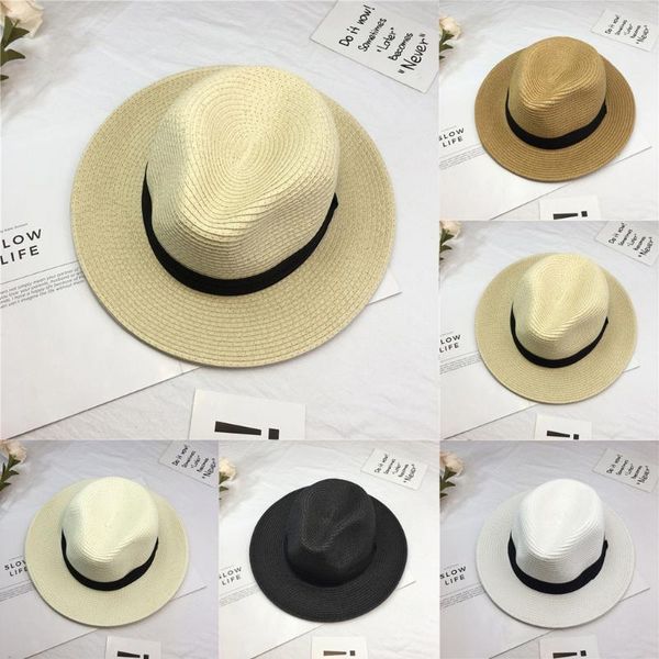 

stingy brim hats women wide straw panama roll up hat beach sun #p3, Blue;gray