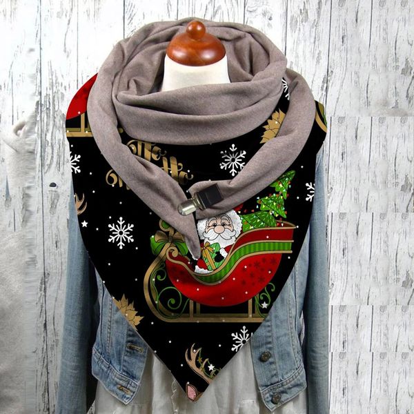 

halloween fashion simple versatile thickened warm shawl printed scarf, Blue;gray
