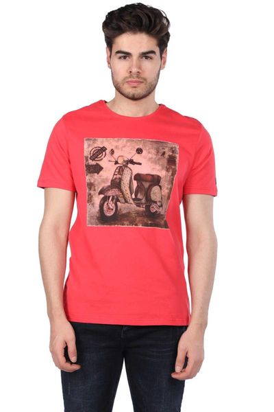 

men's t-shirts scooter printed men 's cycling neck t-shirt, White;black