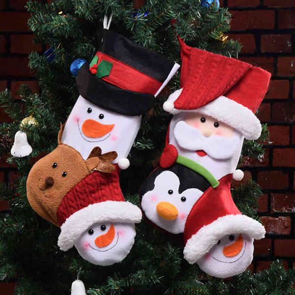 

christmas large socks decorations pendant gift bag old man snowman creative gift bag candy