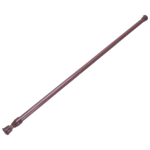 

promotion high carbon steel extendable spring loaded net voile tension curtain rail pole rods,55~90cm,wood color
