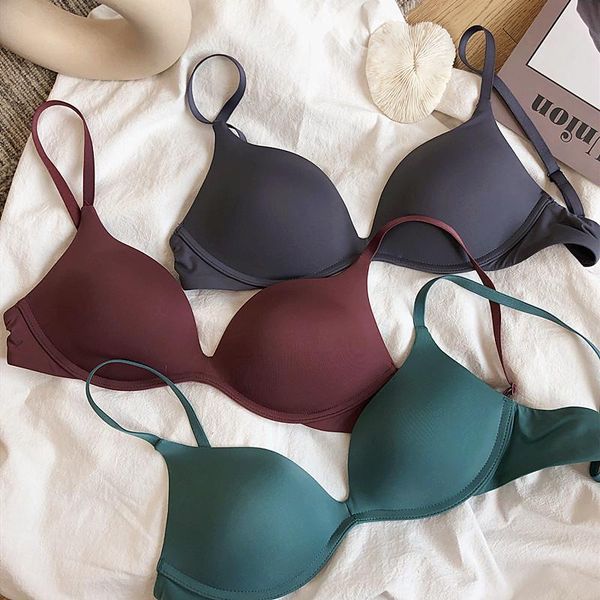 

bras women deep u push up lingerie seamless wireless bralette fashion comfortable brassiere female underwear intimates, Red;black