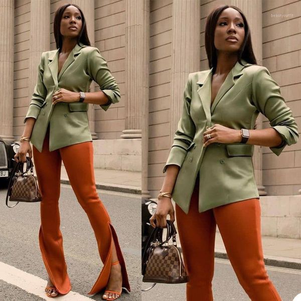 

women's suits & blazers designed women blazer notched lapel elegant jacket double breasted vintage office lady daily casual coat 1 piec, White;black