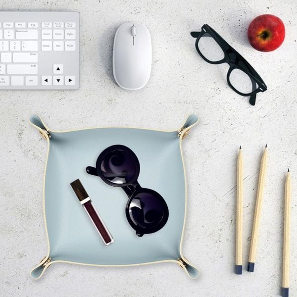 

foldable storage box nordic leather square tray dice table games key wallet coin deskorganizer case home decorative